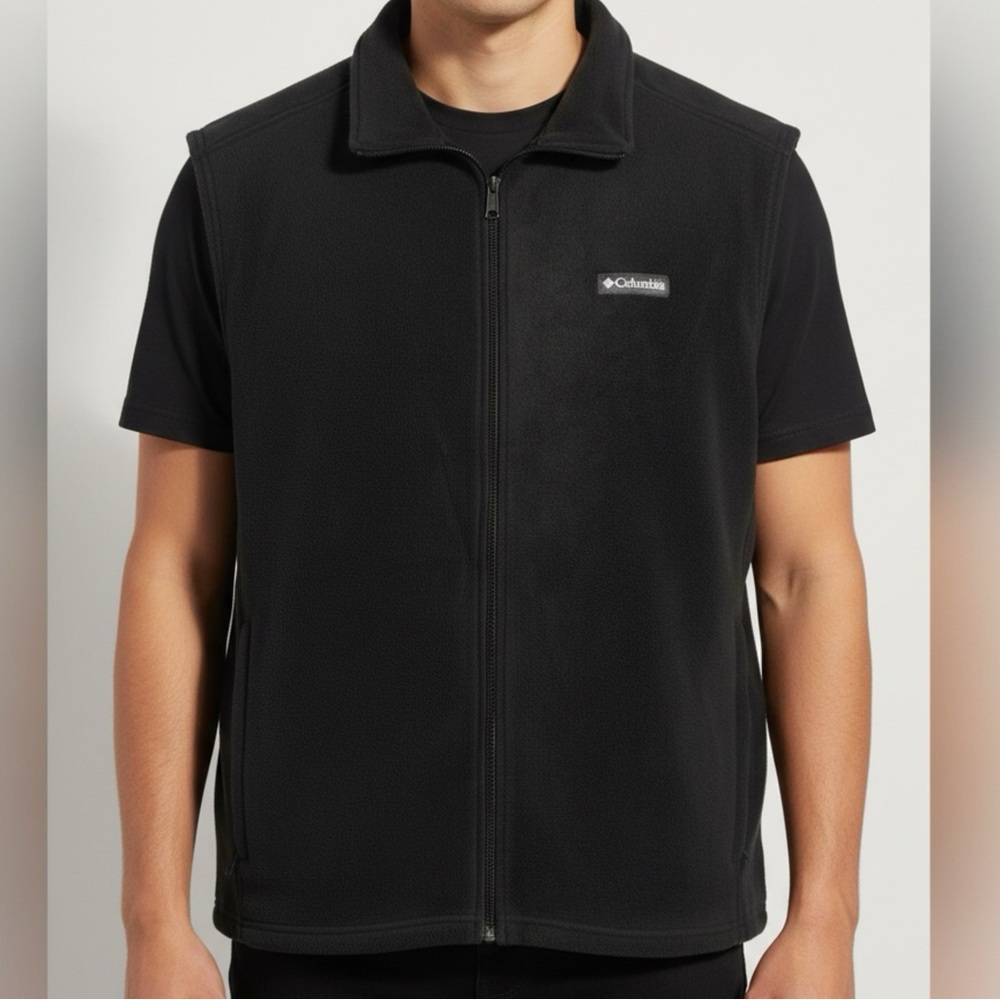 Men’s black fleece Columbia vest size XXL‎